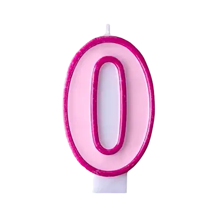 Fødselsdagslys nummer 0 pink