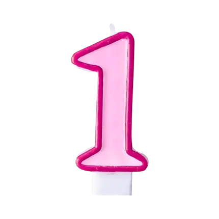 Fødselsdagslys nummer 1 lyserød