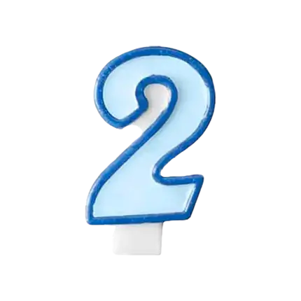 Fødselsdagslys nummer 2 blå