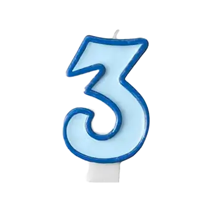 Fødselsdagslys nummer 3 blå