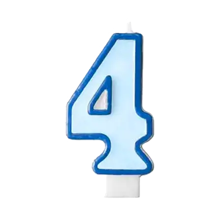 Fødselsdagslys nummer 4 blå