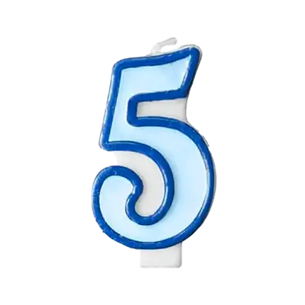 Fødselsdagslys nummer 5 blå