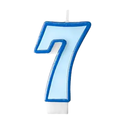 Fødselsdagslys nummer 7 blå