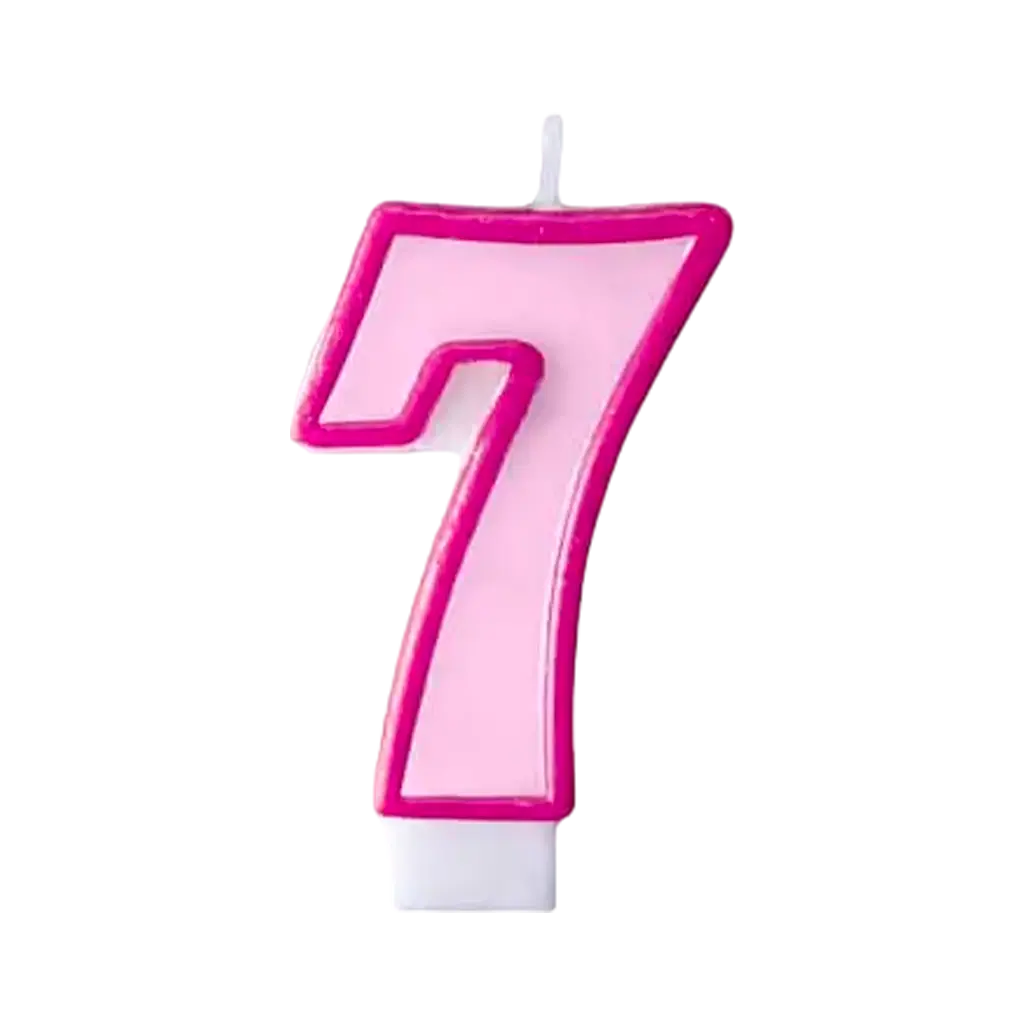 Fødselsdagslys nummer 7 lyserødt