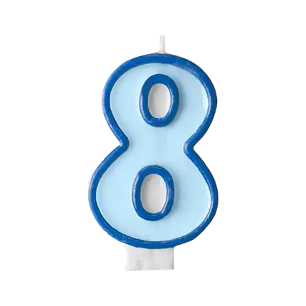 Fødselsdagslys nummer 8 blå