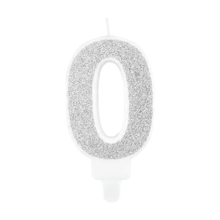 Fødselsdagslys nummer 0 sølv