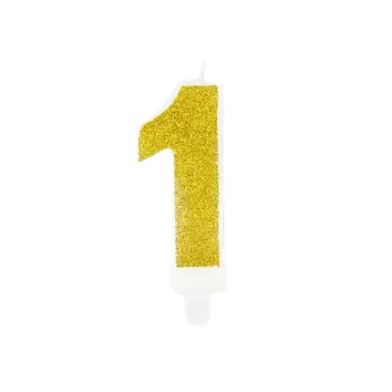 Fødselsdagslys nummer 1 guld