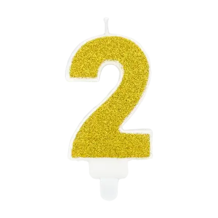 Fødselsdagslys nummer 2 guld