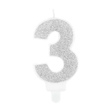 Fødselsdagslys nummer 3 sølv