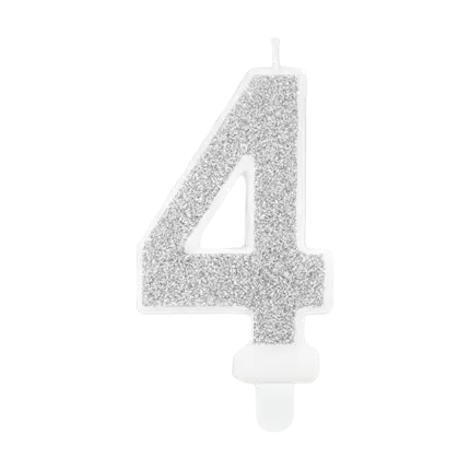 Fødselsdagslys nummer 4 sølv