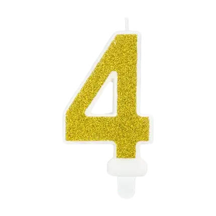 Fødselsdagslys nummer 4 guld