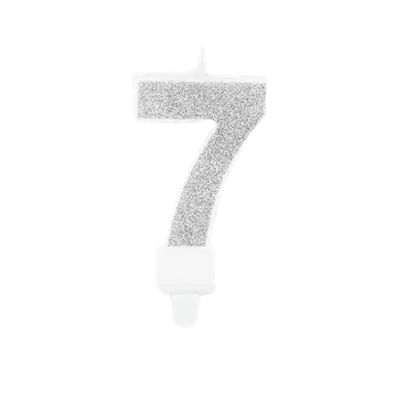 Fødselsdagslys nummer 7 sølv