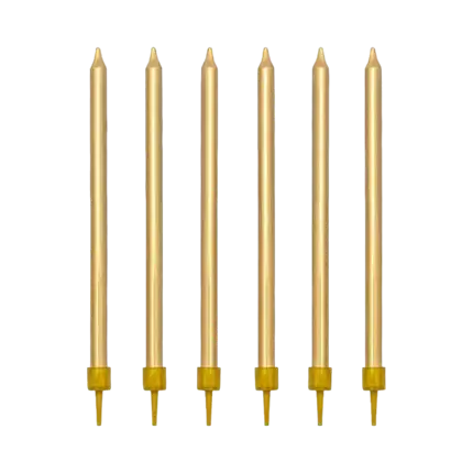 12 guld fødselsdagslys (12,5cm)