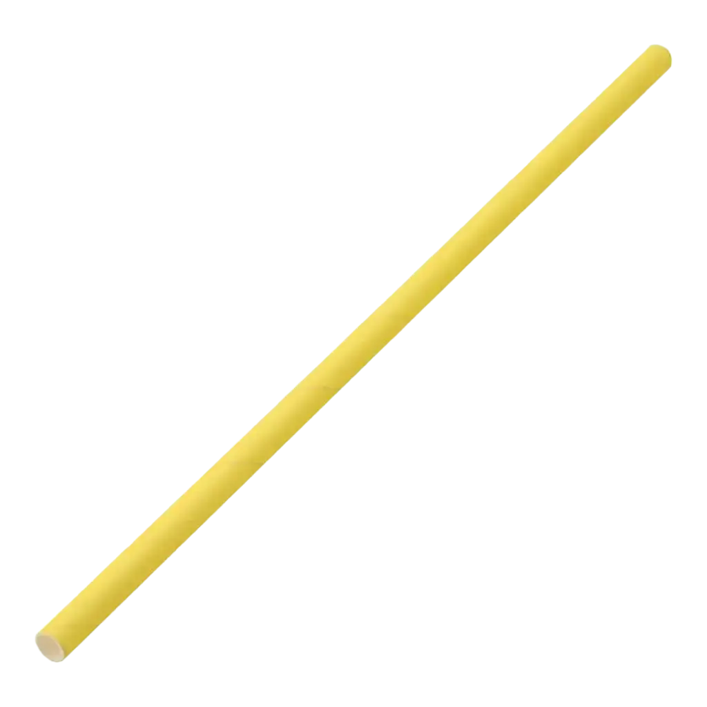 Papirstrå gul 20cm /ø6mm (250 stk.)