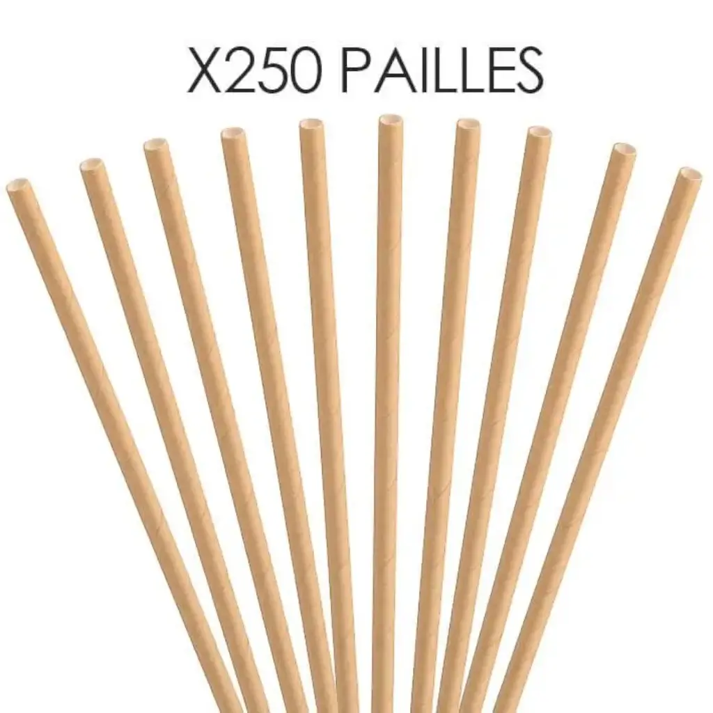 Kraftpapirstrå 20cm /ø6mm (250 stk.)