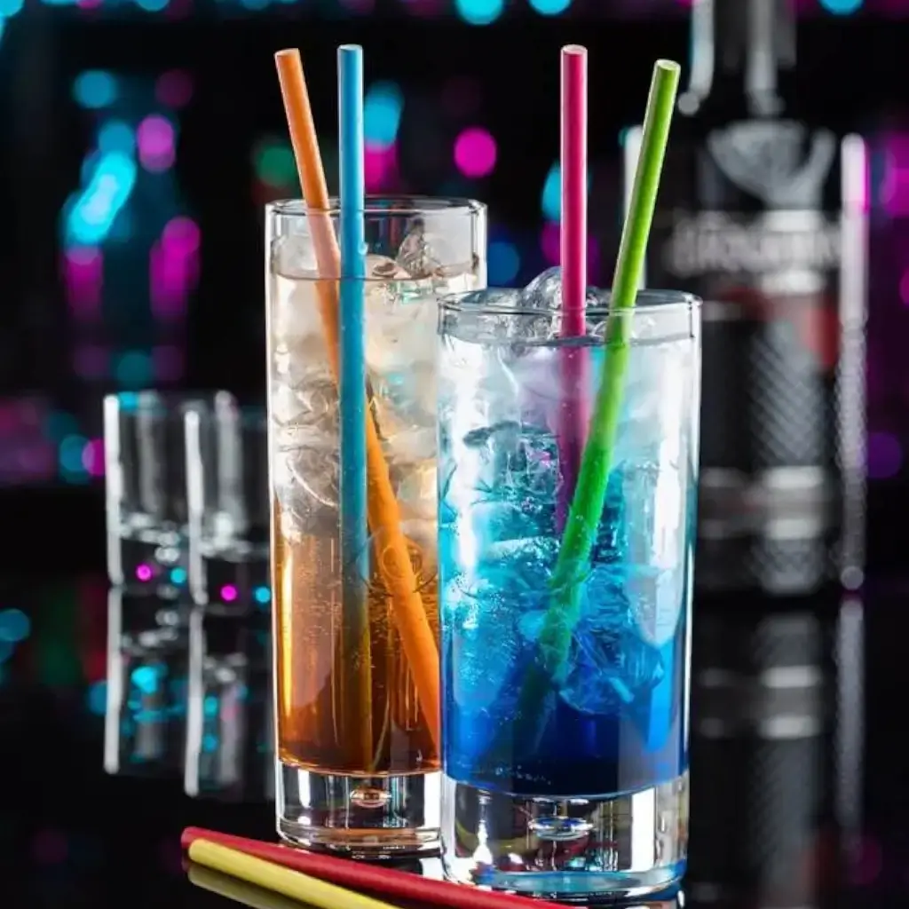 Rødt papirstrå 20cm /ø6mm (250 stk.)