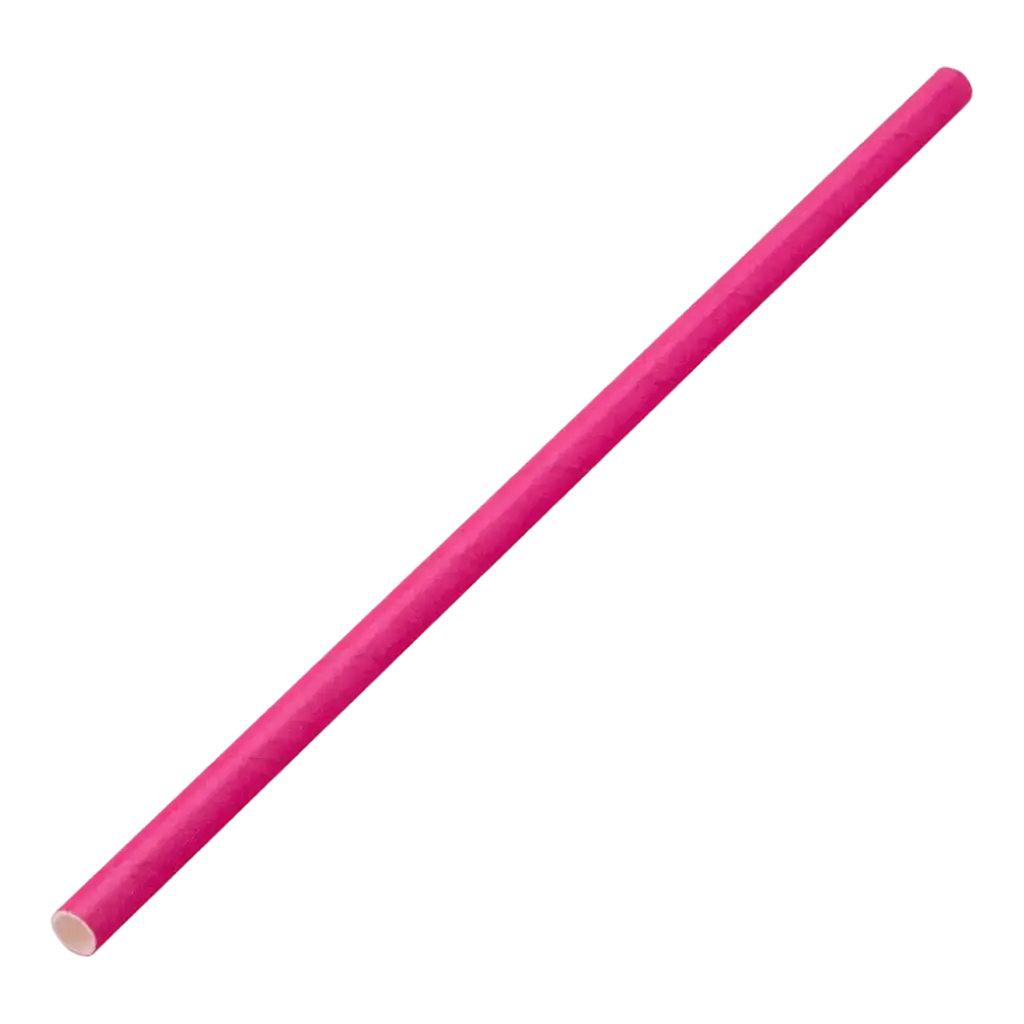 Papirstrå pink 20cm /ø6mm (250 stk.)