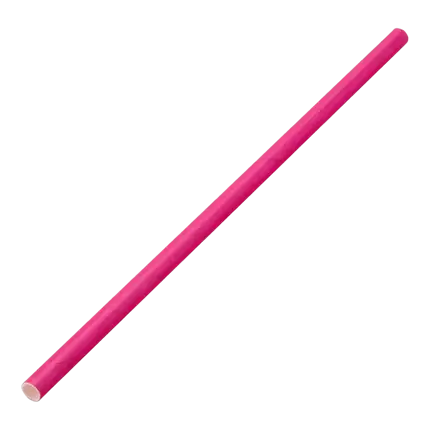 Papirstrå pink 20cm /ø6mm (250 stk.)