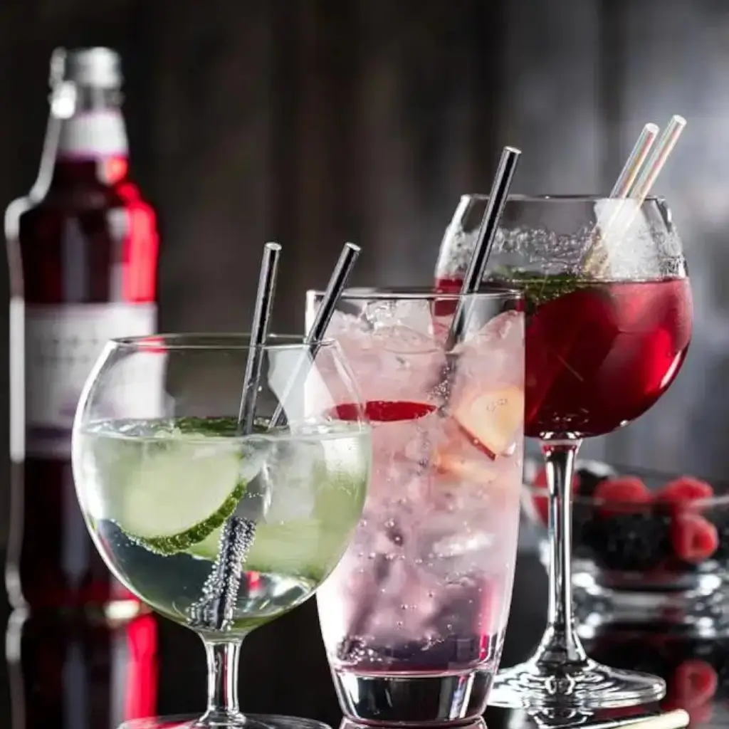 Sort metallic papirstrå 20cm /ø6mm (250 stk.)