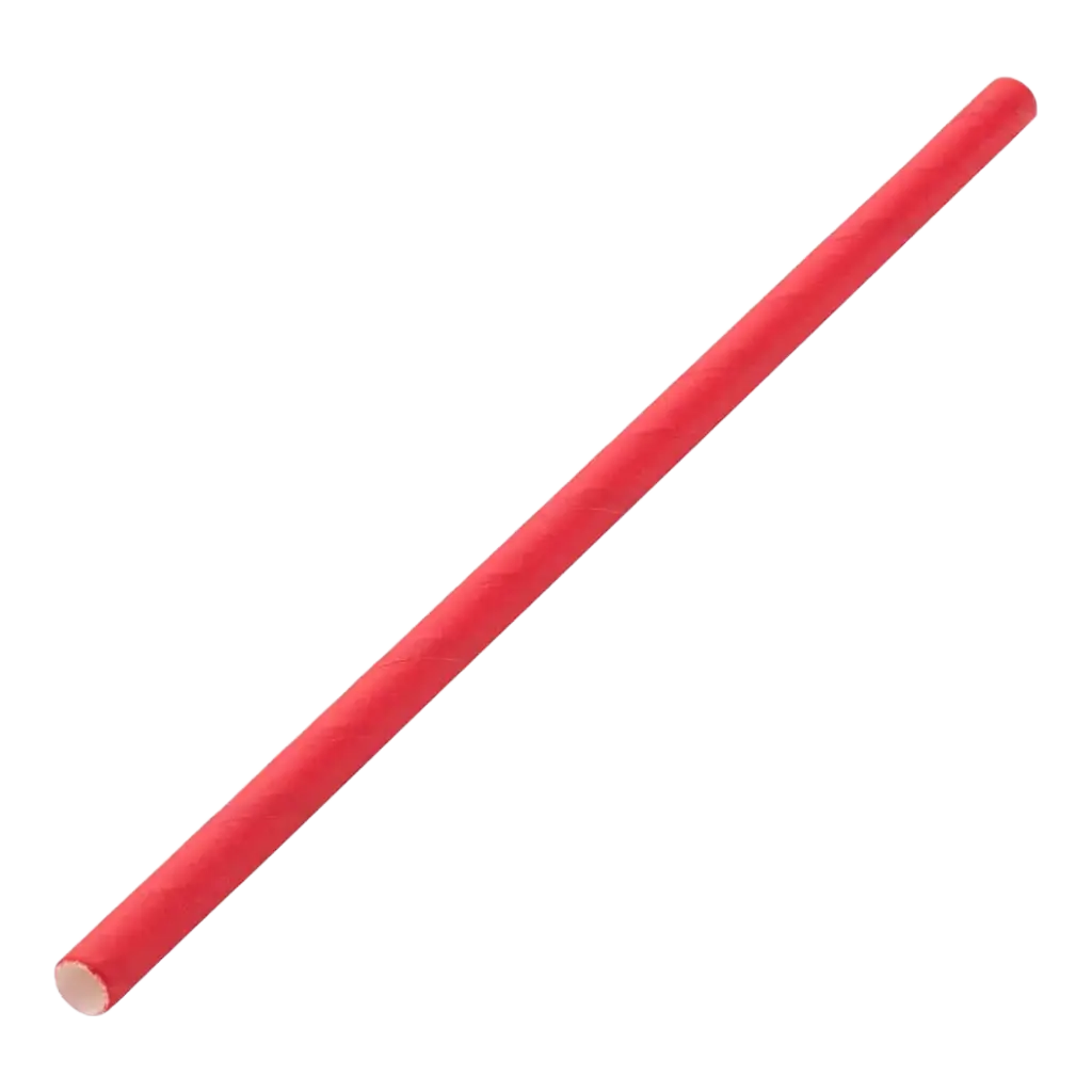 Papirstrå rødt 14cm /ø5mm (250 stk.)