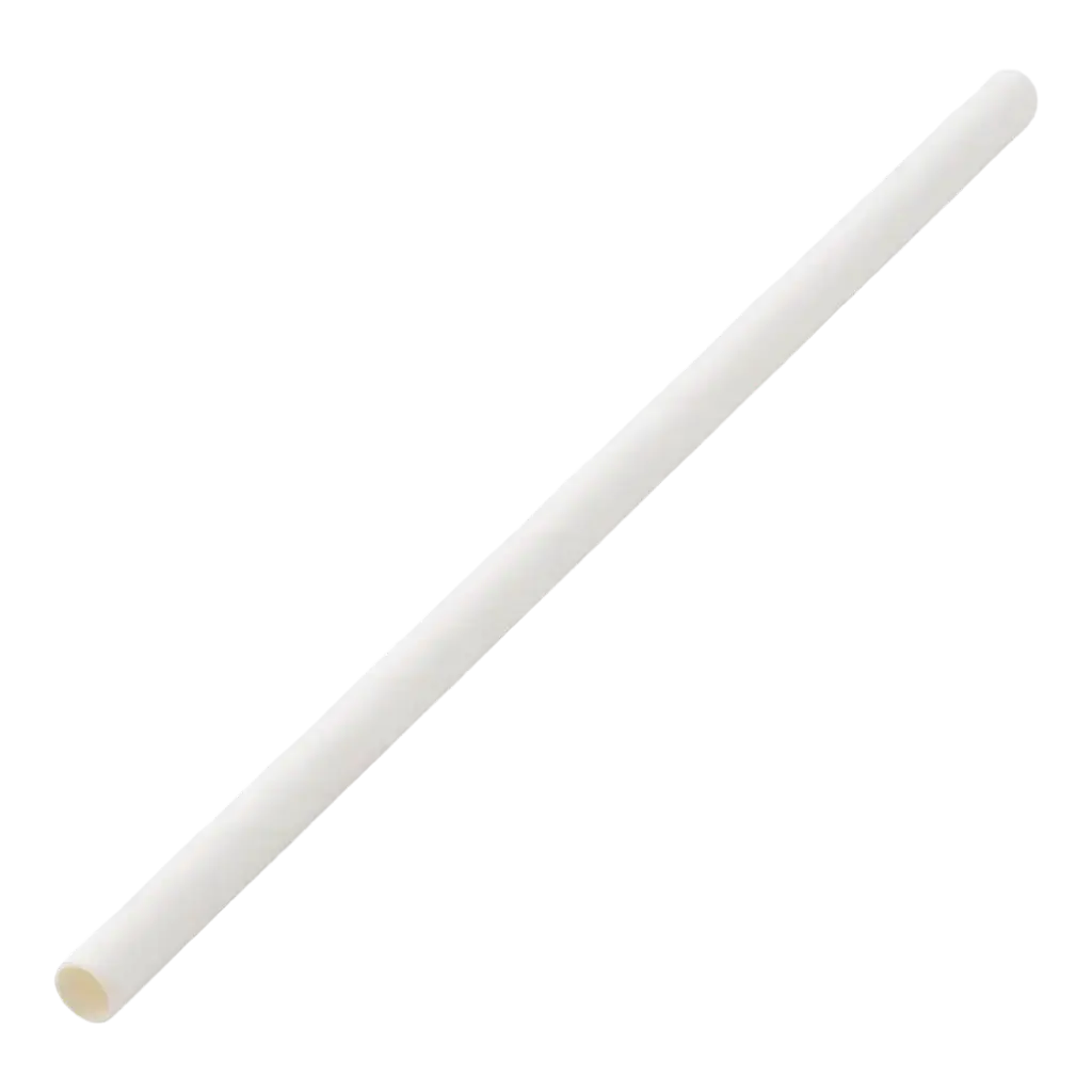 Hvidt papirstrå 14cm /ø5mm (250 stk.)