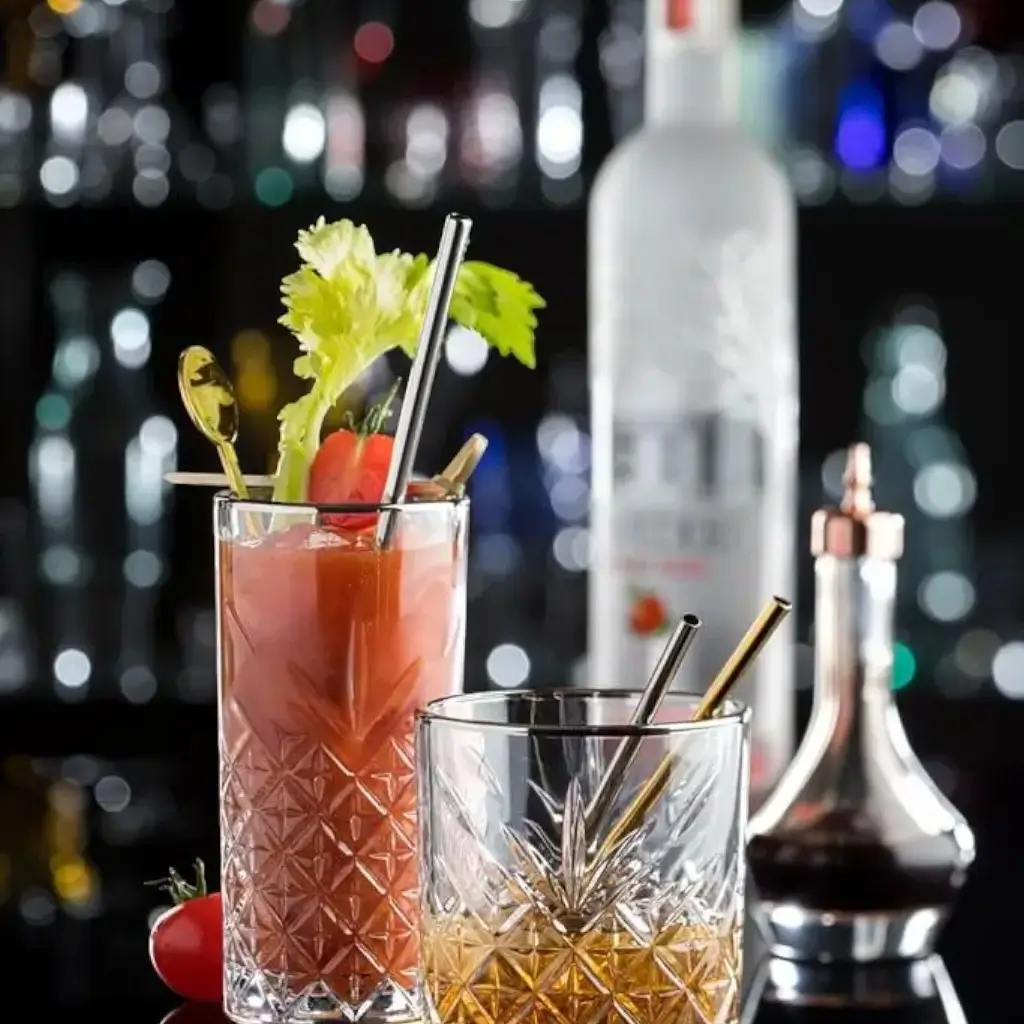 Genanvendeligt sugerør i rustfrit stål Sort mat 21,5cm /ø6mm (12 stk.)