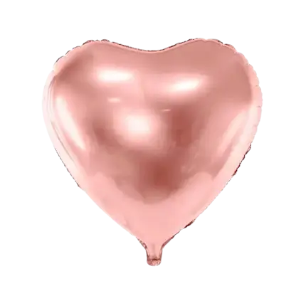 Hjerte ballon metallic rosa guld 61cm