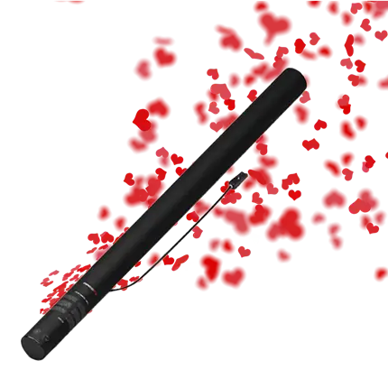 Elektrisk konfetti pistol Rødt hjerte 80 cm