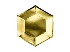 Paptallerken med guldspejl (sæt med 6 stk.)