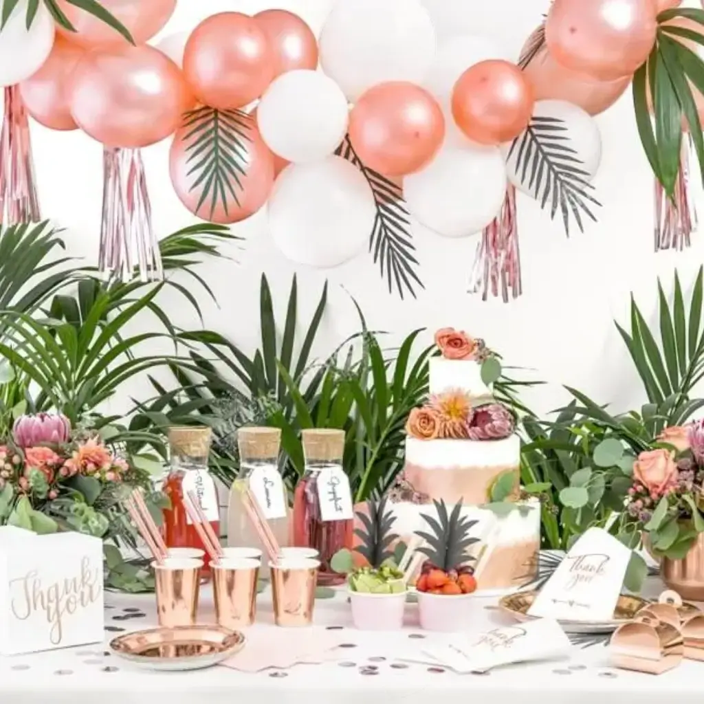 Rund paptallerken rosa guld ø23cm (sæt med 6)