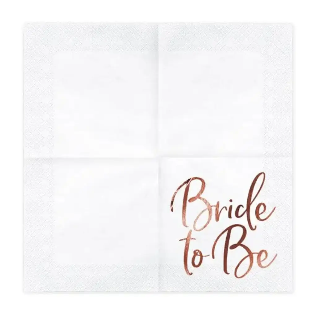 Bride to Be hvidt papirhåndklæde (sæt med 20 stk.)