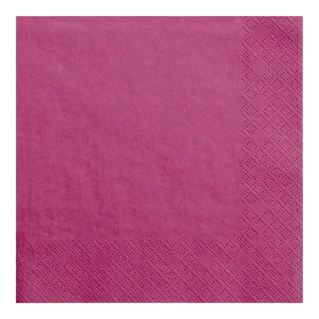 Mørk pink papirhåndklæde (sæt med 20 stk.)