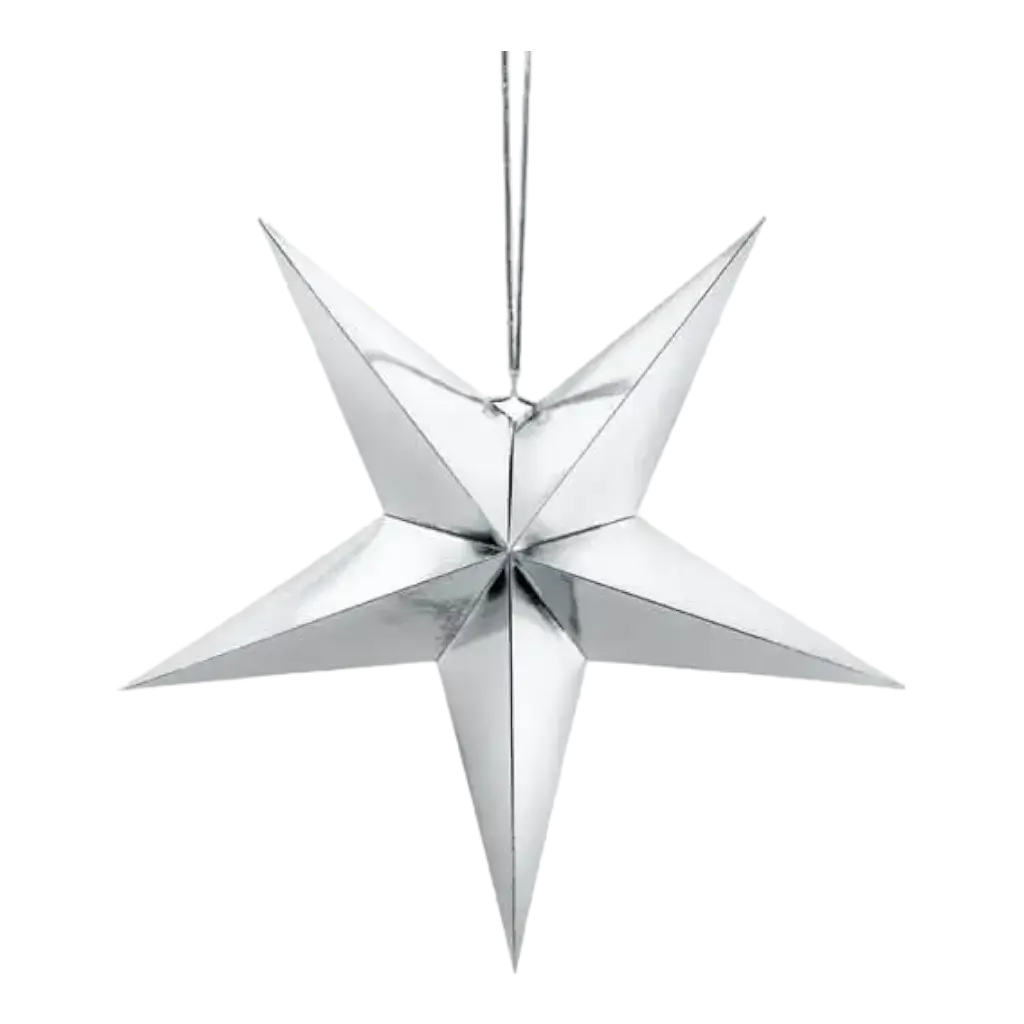 Sølv papir stjerne 45cm