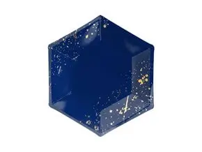 Blå paptallerken med guldmønster (sæt med 6 stk.)