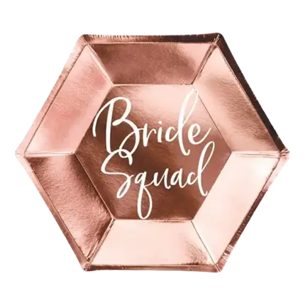 BRIDE SQUAD paptallerken Rose Gold (sæt med 6)