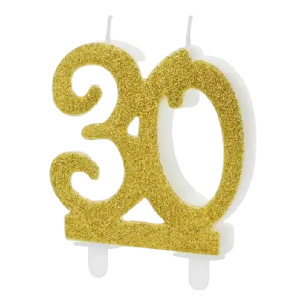 30 år gammelt guld fødselsdagslys