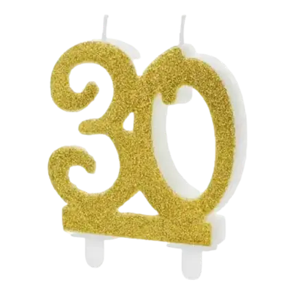 30 år gammelt guld fødselsdagslys