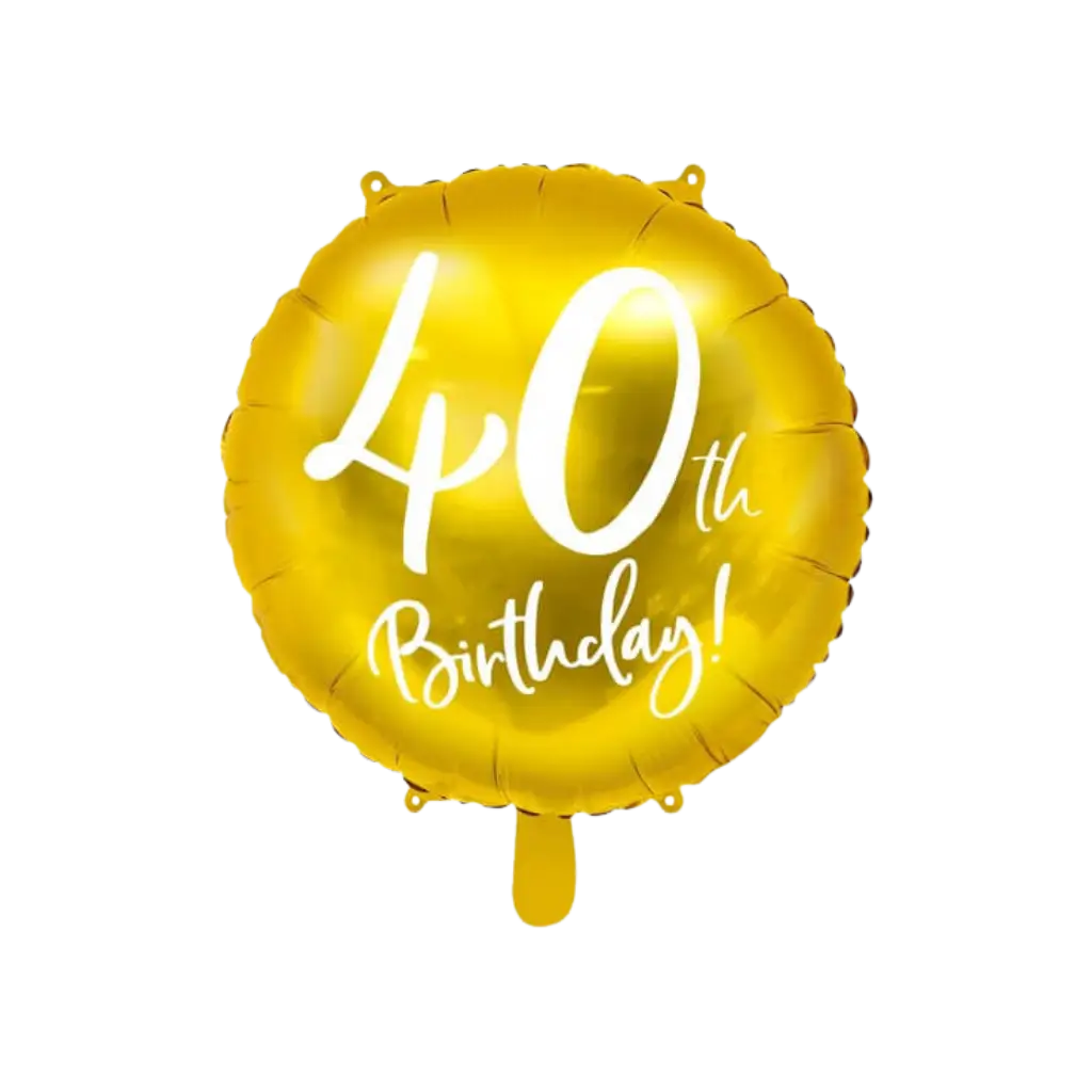 40 års fødselsdag Ballon guld ø45cm