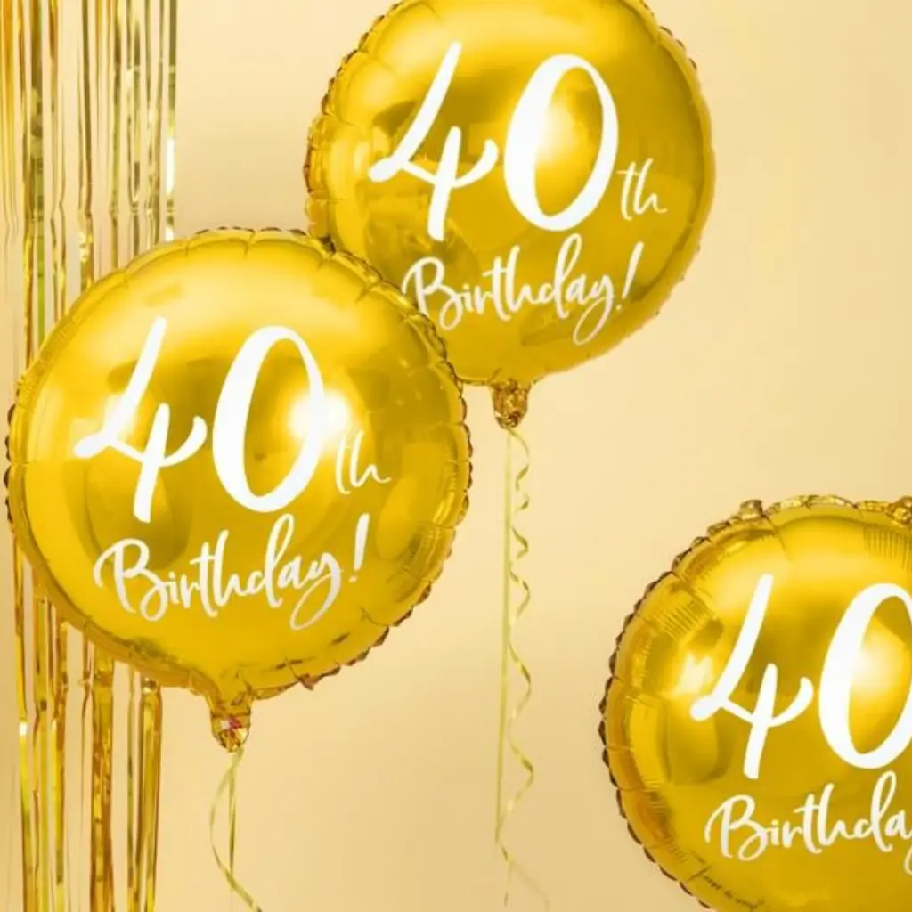 40 års fødselsdag Ballon guld ø45cm