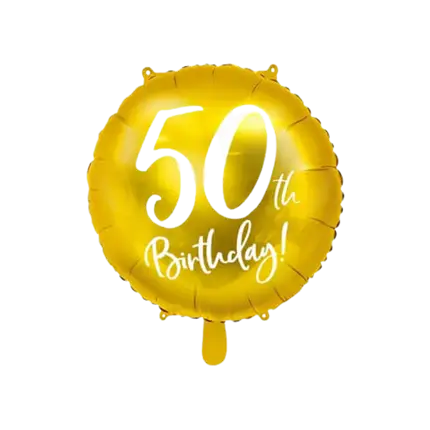 50 års fødselsdag Ballon guld ø45cm