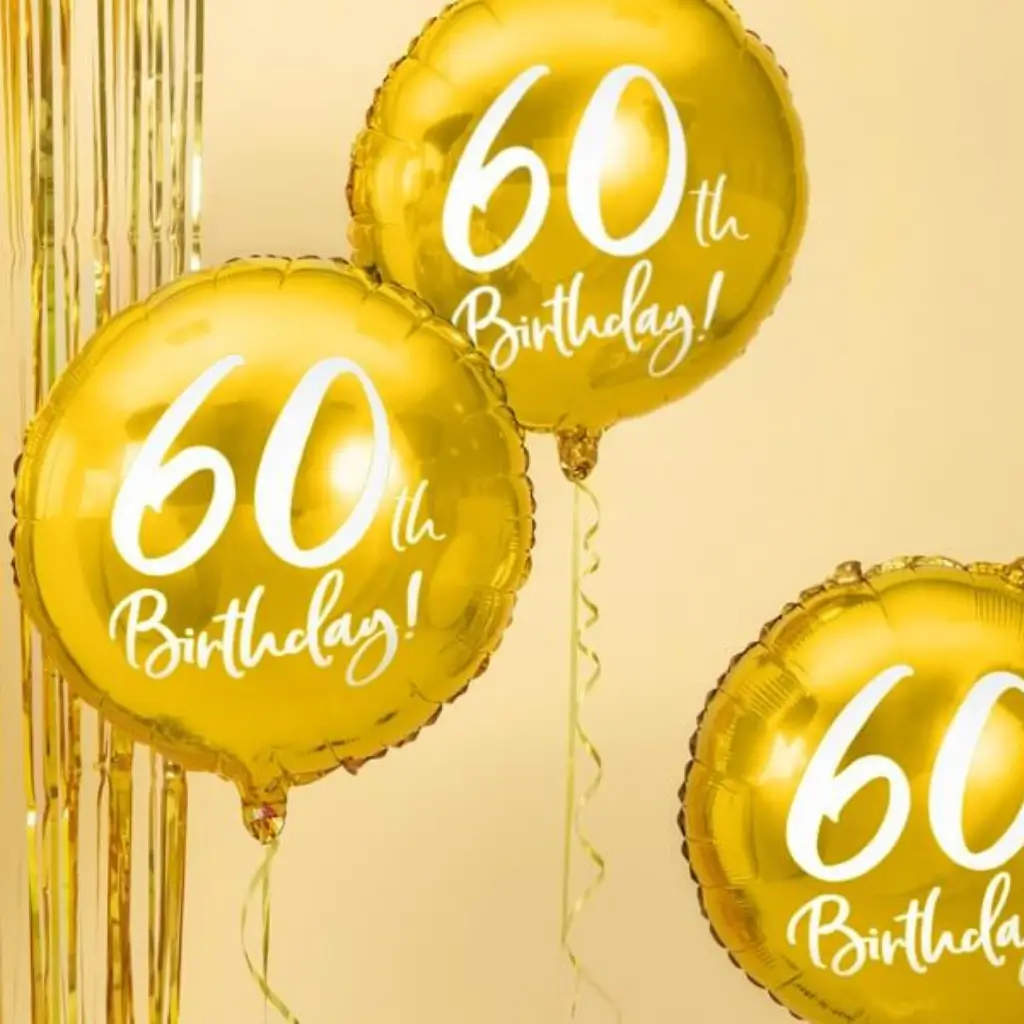60 års fødselsdag Ballon guld ø45cm