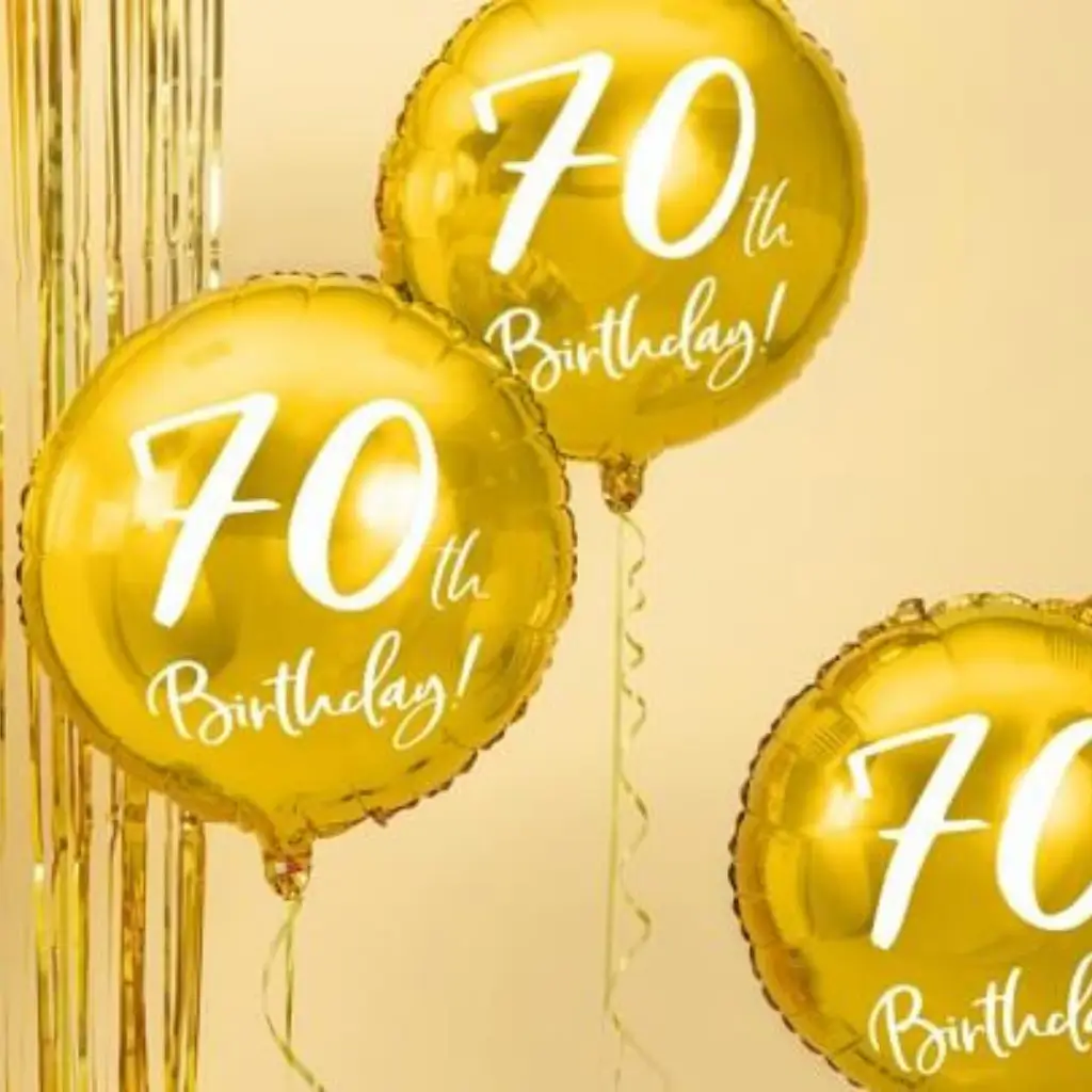 70 års fødselsdag Ballon guld ø45cm
