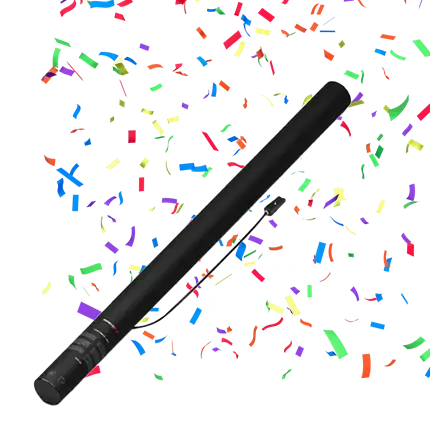 Elektrisk konfettipistol multi 80 cm 100% biologisk nedbrydelig