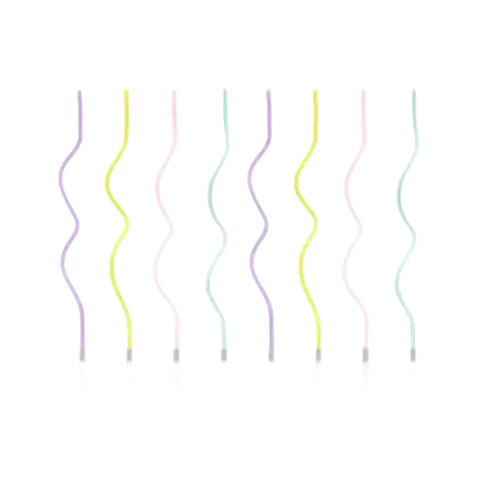 8 blandede krøllede fødselsdagslys (14 cm)