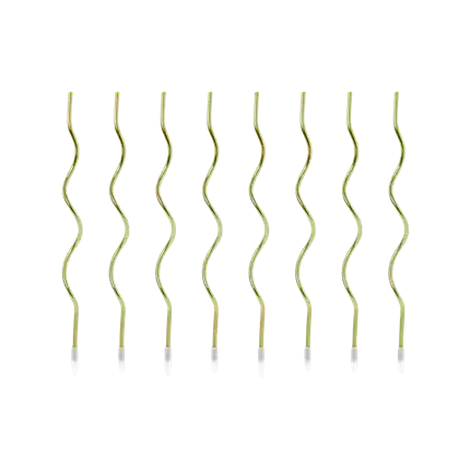 8 guld krøllede fødselsdagslys (14 cm)