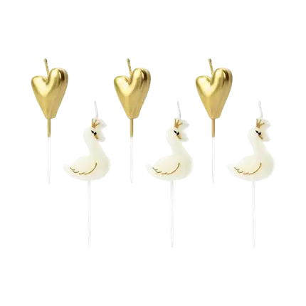 Dejlige fødselsdagslys i guld (sæt med 6)