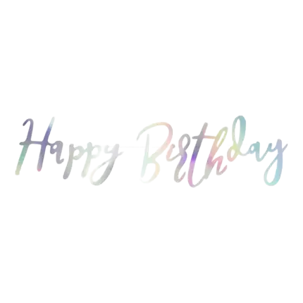 Iriserende Happy Birthday-guirlande