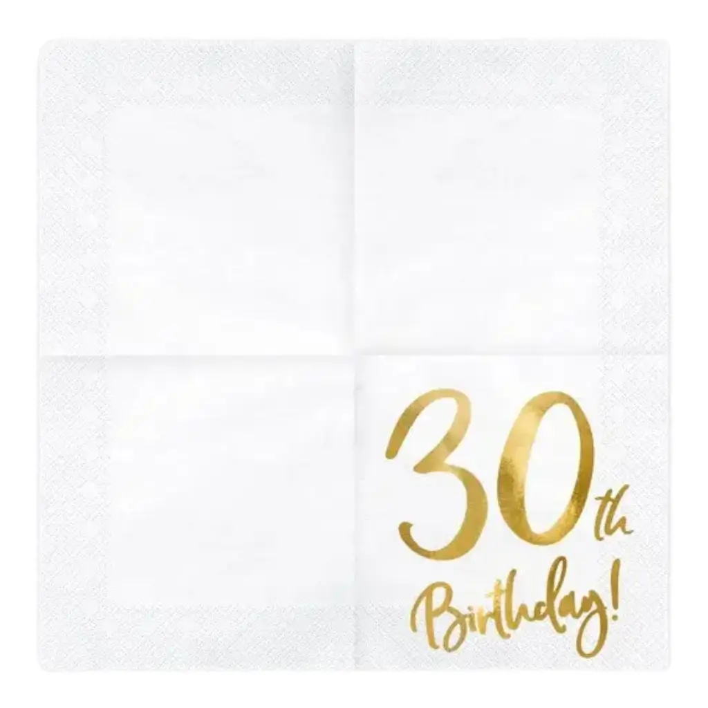 Papirserviet 30-års fødselsdag (sæt med 20)
