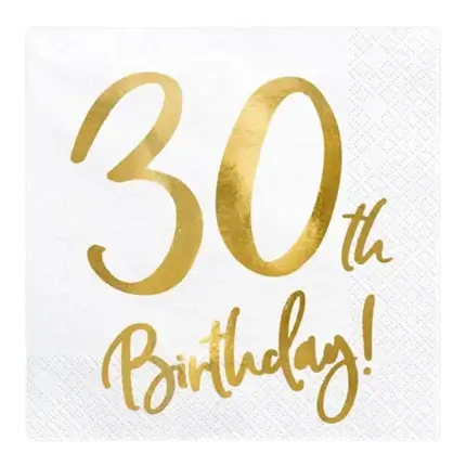 Papirserviet 30-års fødselsdag (sæt med 20)