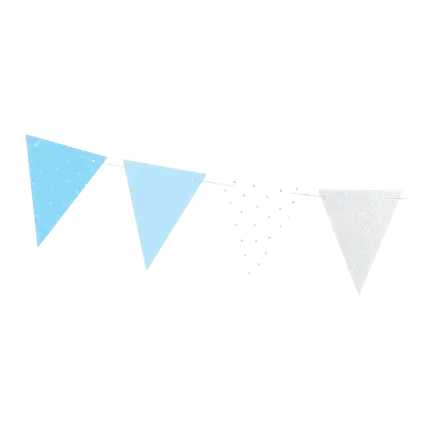 Blå papirguirlande med motiver